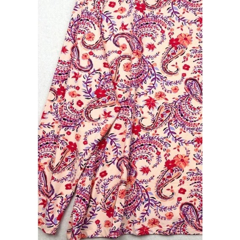 Lands' End Top Womens 1X Paisley Floral UPF‎ 50 Long Sleeve Quick Dry NWOT